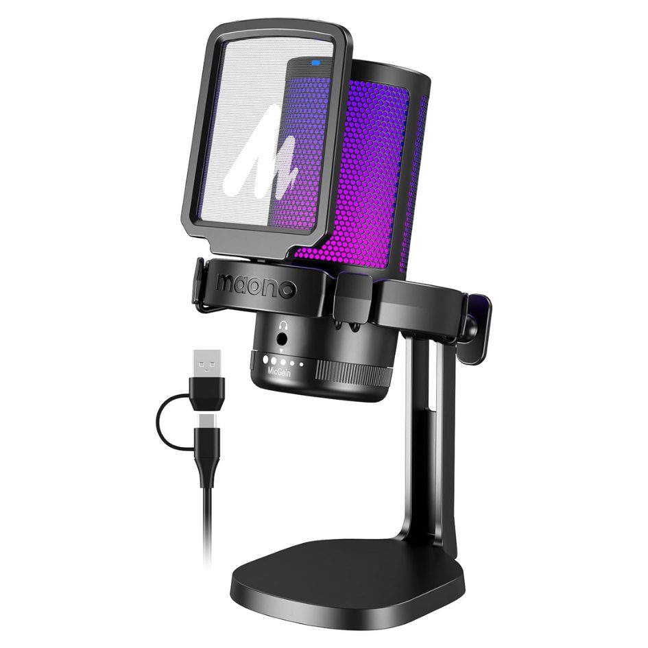 Maono DGM20 GamerWave Condenser USB Gaming RGB Microphone
