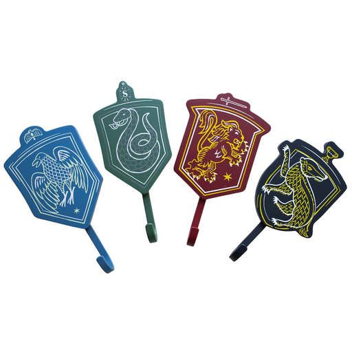 Harry Potter Hogwarts Houses Wall Hooks Storage Rack Set Of 4 HLX086-089