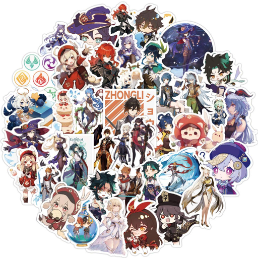 [RIM0000960] Genshin Impact Stickers Set Of 50pcs