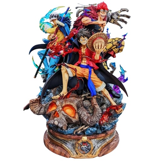 [RIM0002436] One Piece The Three Captains Luffy, Law, Kid GK Statue 40cm