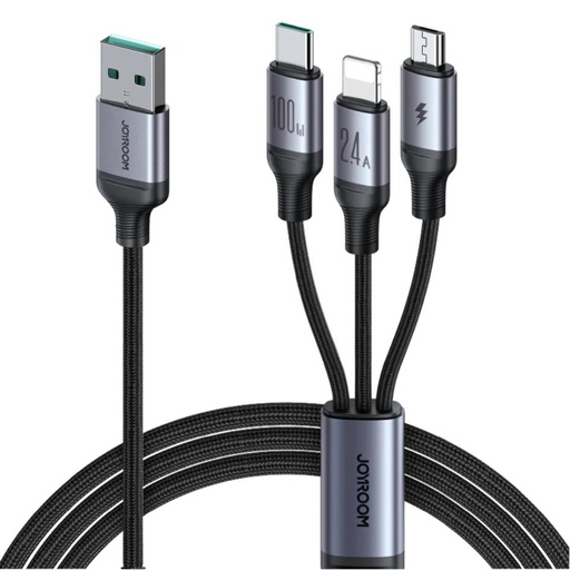 JOYROOM 100W Fast Charging 3 In 1 Data Cable SA21-1T3 1.2m