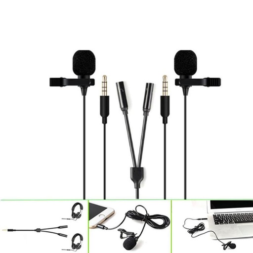 [RIM0001658] Maono Omnidirectional Mini Dual Lavalier Microphone AU-404
