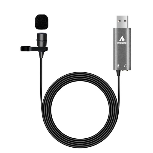 Maono USB Condenser Lavalier Microphone With Real-Time Monitor Function AU-UL20